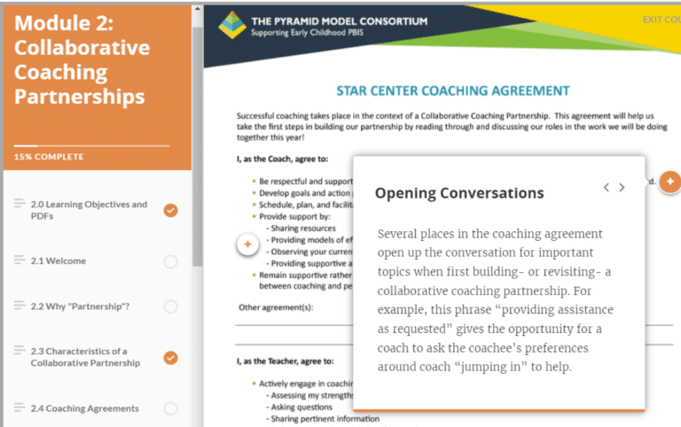 Pyramid Model Consortium Practice-Based Coaching Module 2 screenshot
